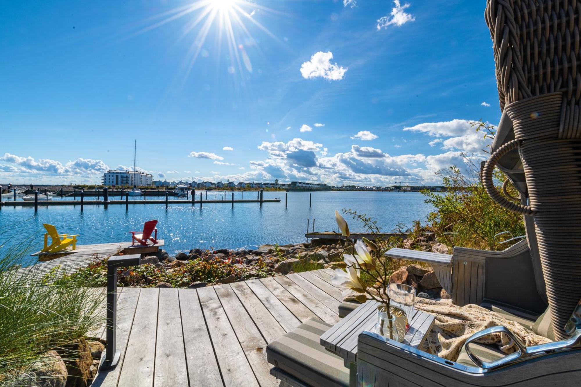 Hafenliebe- Sauna, Steg, Hafenblick, Kamin, Terrasse オルペニッツ エクステリア 写真